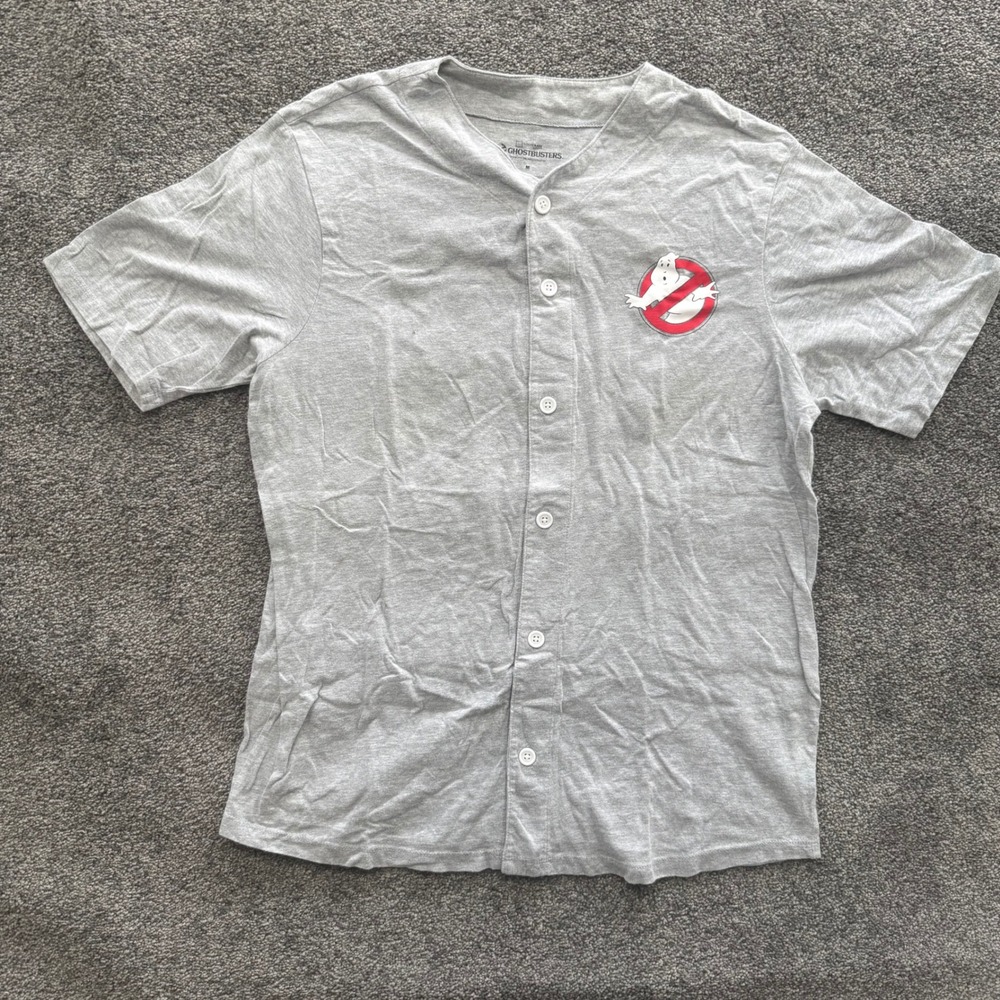 Ghostbusters Loot Crate Gray Baseball Jersey T-Shirt Mens Medium 84 Graphic 2016
